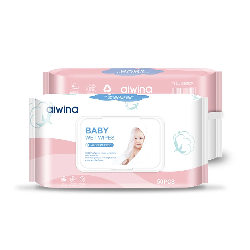  AIWINA пользовательские OEM профессиональные натуральные мягкие детские влажные салфетки для лица рук