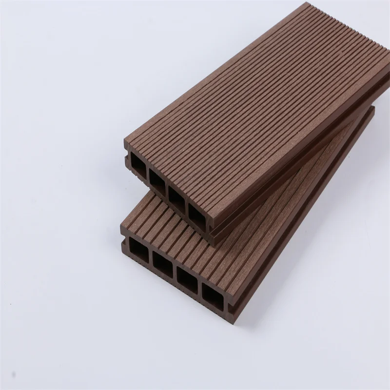 composite decking supplier Square Hole Outdoor  Embossed  WPC Woodgrain Deck