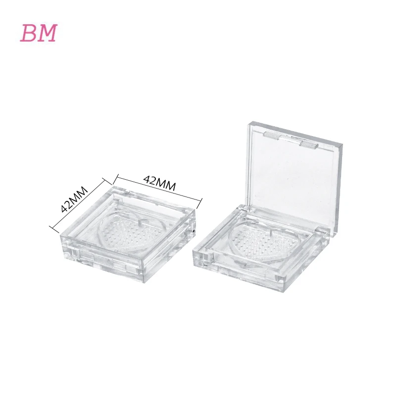 Single clear makeup empty transparent heart blush blusher container heart shaped pan mmini compact powder case