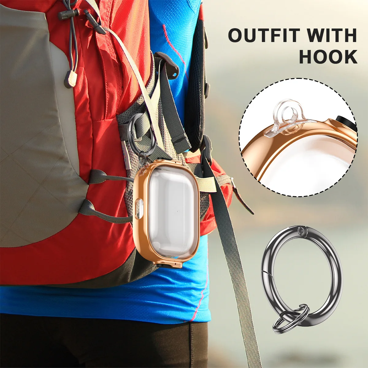 Hot New Secure Lock Clip For AirPods Pro2 Protection Case Electroplating Transparent Clear TPU Cover Earphone Case with Hook