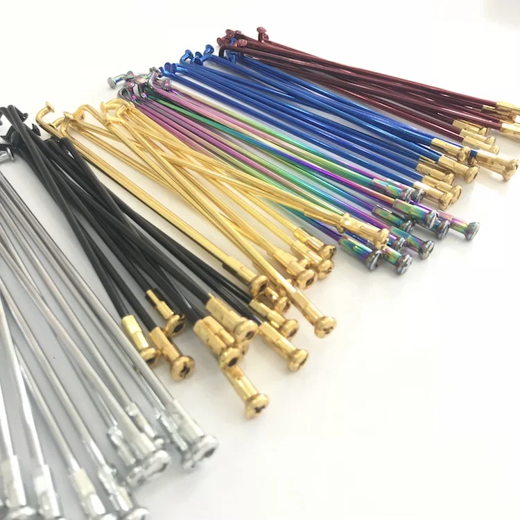Stainless steel motorcycle spokes rainbow colored motorcycle nipple spokes