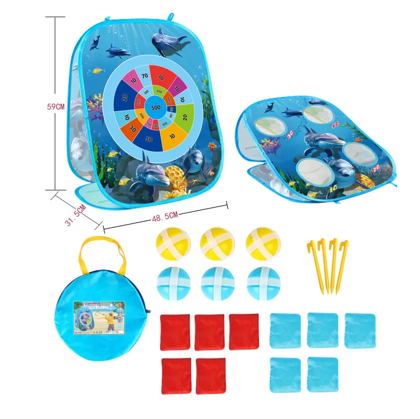 Animal Portable Bean Bag Toss Game Toy Folding Double Side Outdoor Toss Game With Sand Bag Family Party Party Supplies for Kids