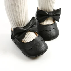 Hot Selling Oem Anti slip Girls Knot Bow Princess Newborn Baby Shoes