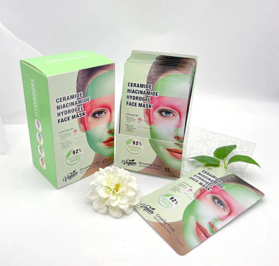 Free Samples Vitamin C Infused Cooling Crystal Collagen Hydrogel Face Mask Double Colors Moisturizing Sheet Facial Care Mask