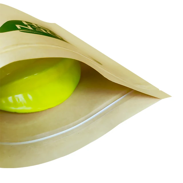 Custom Printed Composite Materials Zip lock Kraft Paper Stand Up Pouch Zipper Bag with Window For Nuts Snacks Tea