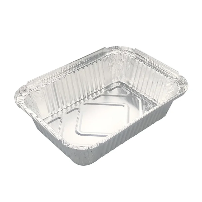 High quality food grade 2200 ML rectangular disposable airline aluminum foil container