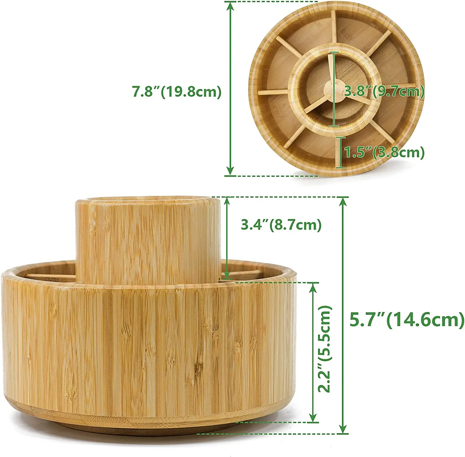 custom Round Rotating Art Supply Organizer Bamboo Hold Pen stand Holder Marker Pens Desktop storage Organizer