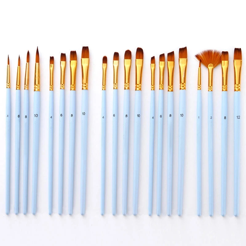 Eco Friendly Professional Artist Paint Brush Set of 20 Painting Brushes Kit Fabulous Wood handle paint brushes for art painting