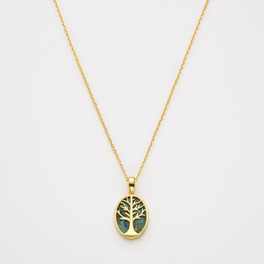 Wholesale 925 sterling silver natural gemstone citrine amethyst tree of life fine jewelry necklace 2024