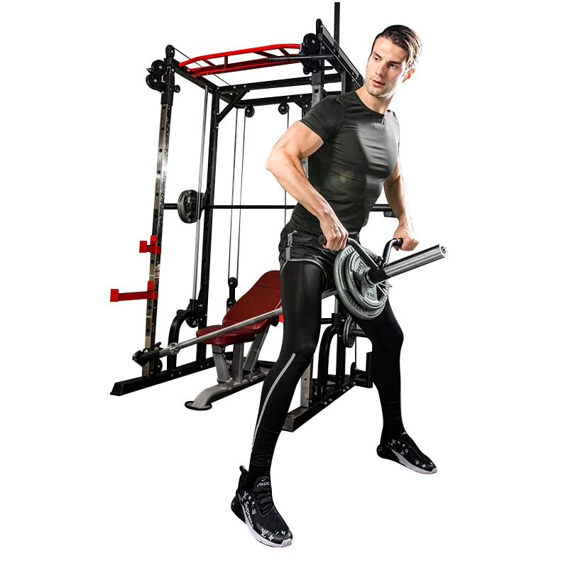 
Gym Fitness Weight Lifting Power Rack Squat Rack Smith Machine Multi Functional Fitness 