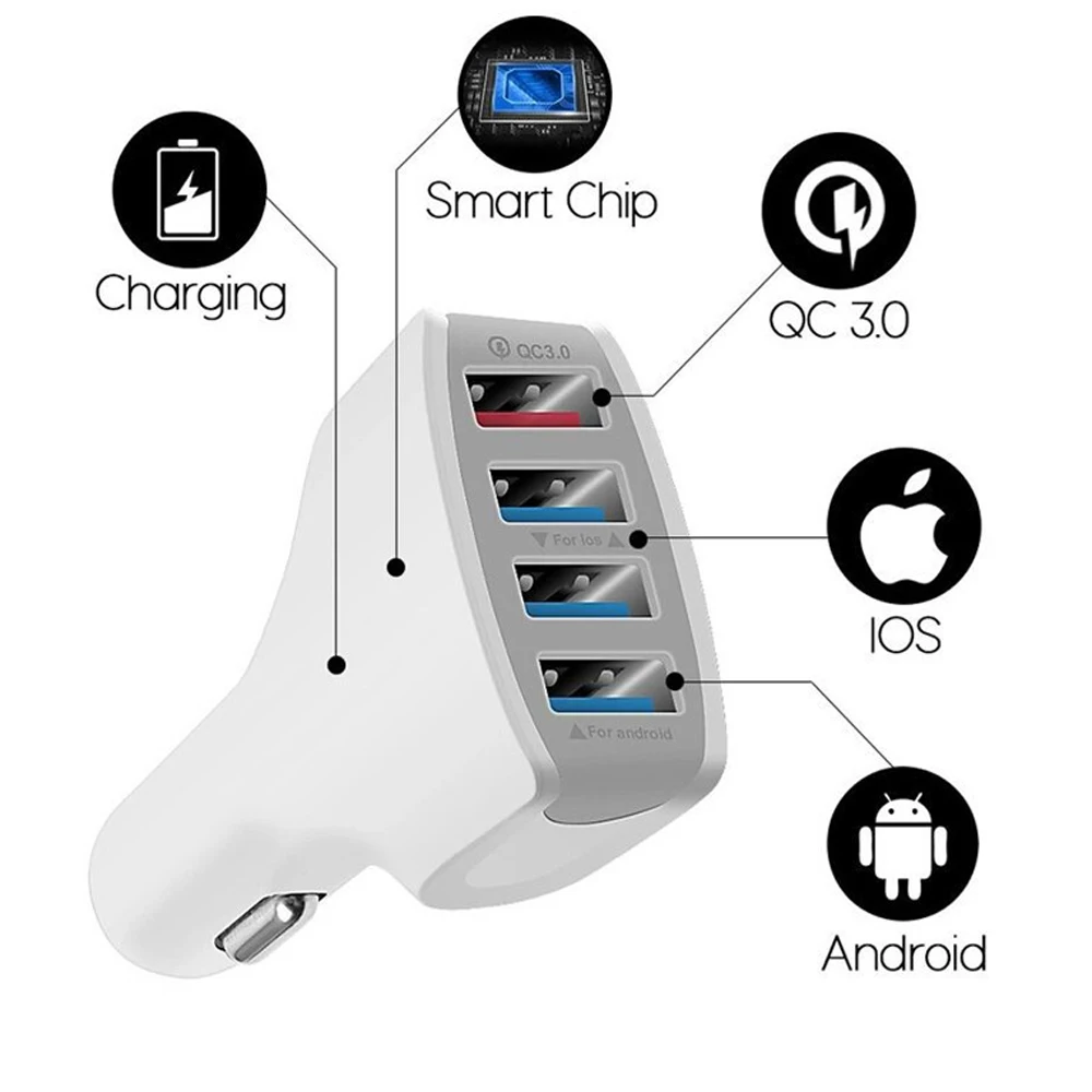 
SIPU Hot Sale fast charging 4 port usb car charger 