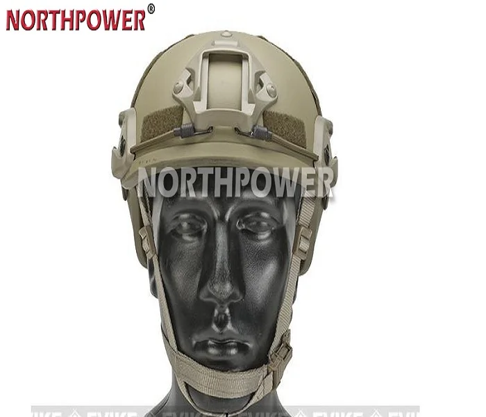 MICH 2001 Style Combat Tactical Protective Helmet with Side Rail & NVG Mount