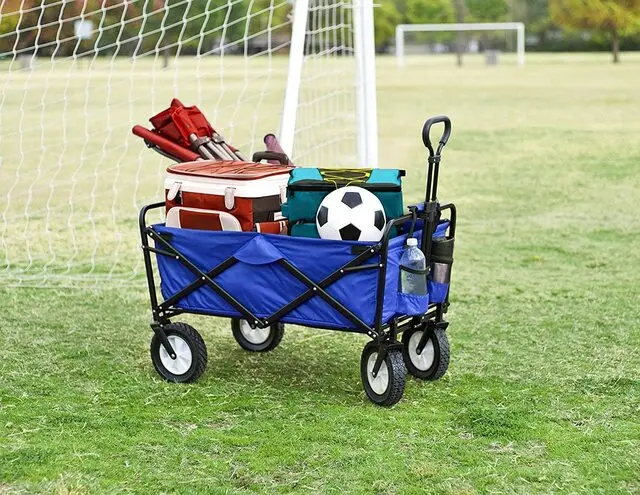Collapsible Folding Outdoor Utility Wagon-Blue