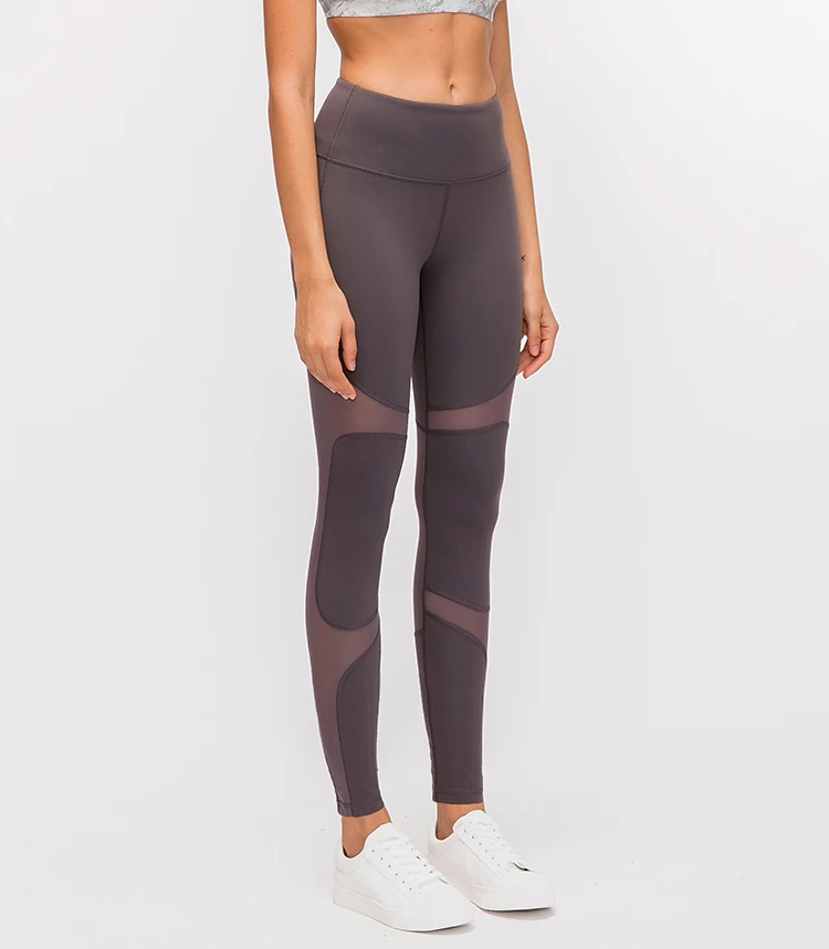 Womens Compression Pants with Pocket Sportswear Fitness Yoga Wear Supplex Mesh Sport Leggings