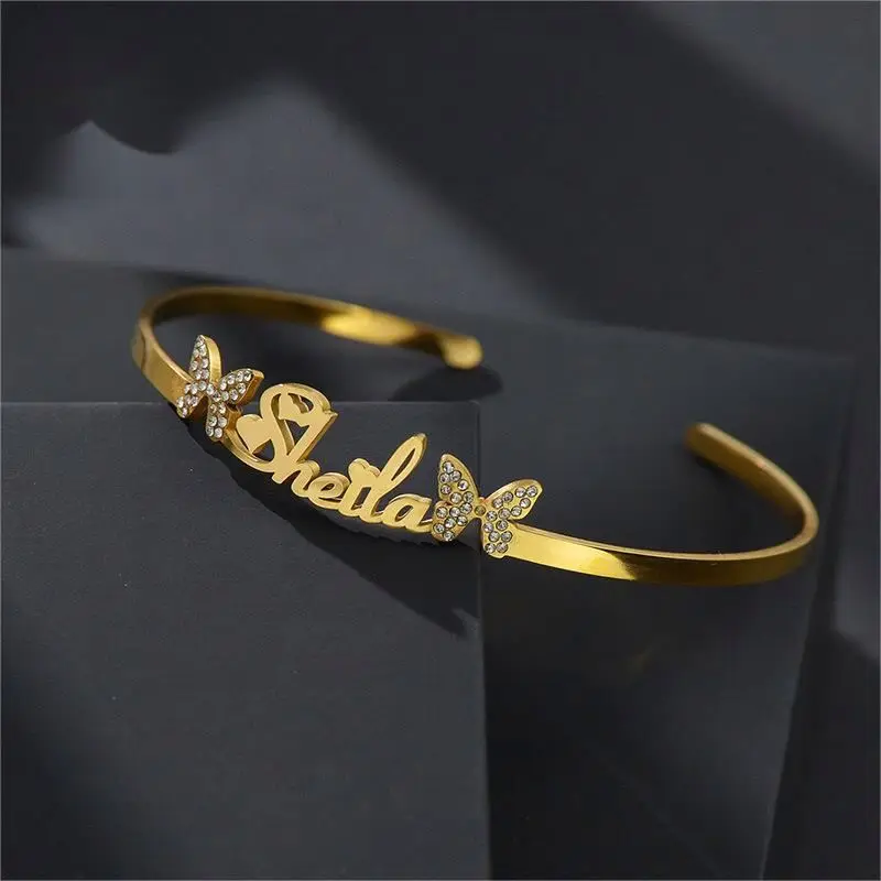 Oem Custom Necklace & Personalised Bracelets Women Stainless Steel Name Plate Bracelet