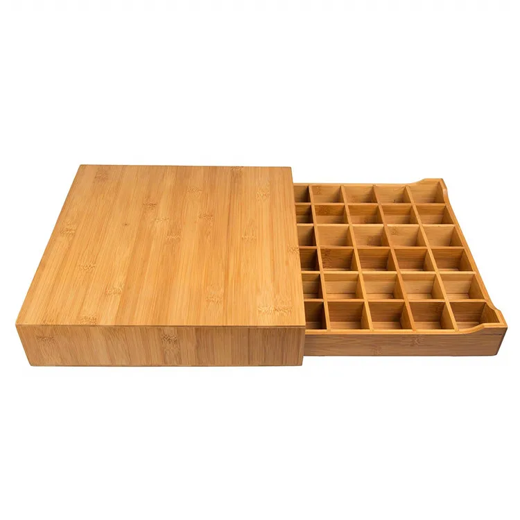 bamboo wood nespresso capsule holder, coffee capsule drawer rack box