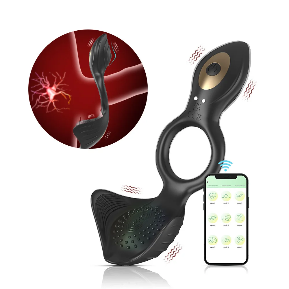 New Swan Shape App Vibrating Penis Ring Vibrator  wholesale  Double Magnetic Vibrating Cock Ring Sex Toys For Men