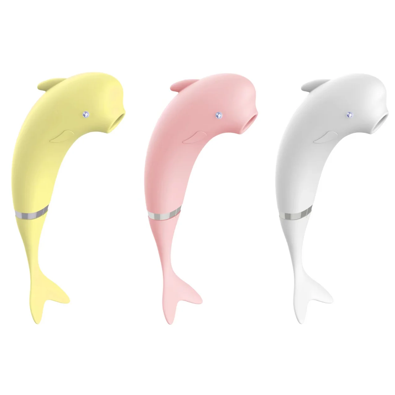 Lovely Dolphin women Sucking Vibrator, G Spot Sucker Vibrators Waterproof, Rechargeable Stimulator with 10 Suction & 3 Vibration