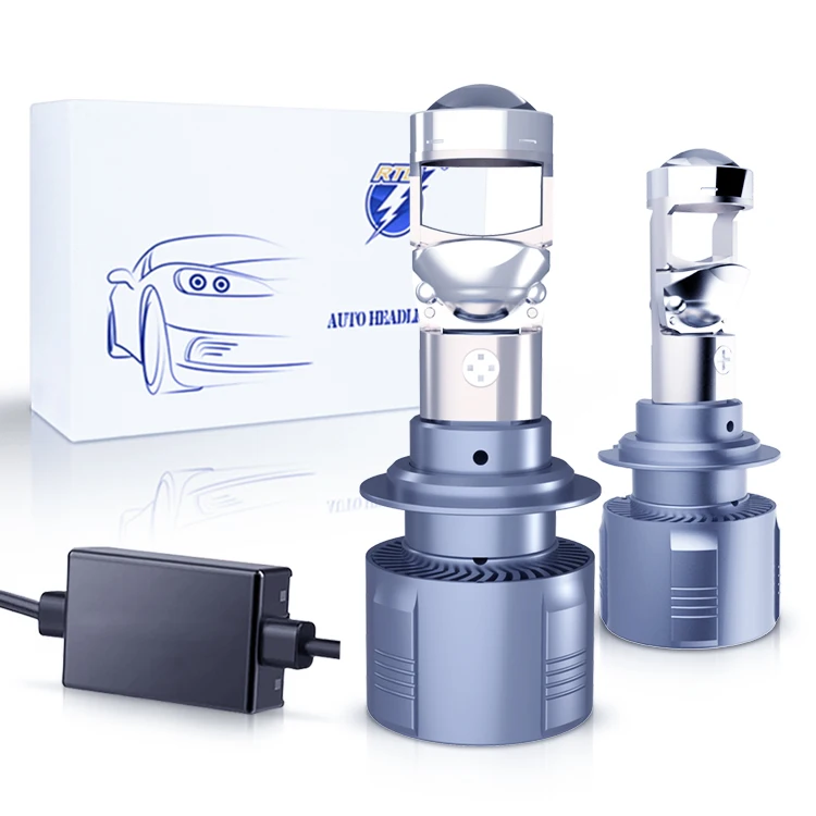 Прожектор для автомобиля, светодиодная фара, bi led прожектор, линза, лазерный светодиодный мини-объектив H7 H4 9005 H8 H9 H11, светодиодная лампа с объективом проектора