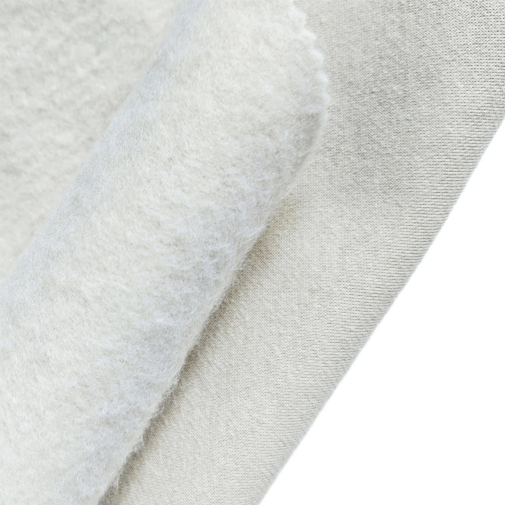 Custom Heavyweight Thermal Cotton Polyester TC One Side Brushed French Terry Fleece Fabric For Hoodies