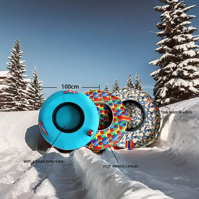 Durable Ski Resort ski slope with handle adult Sports Fun custom color Winter snow tube adult
