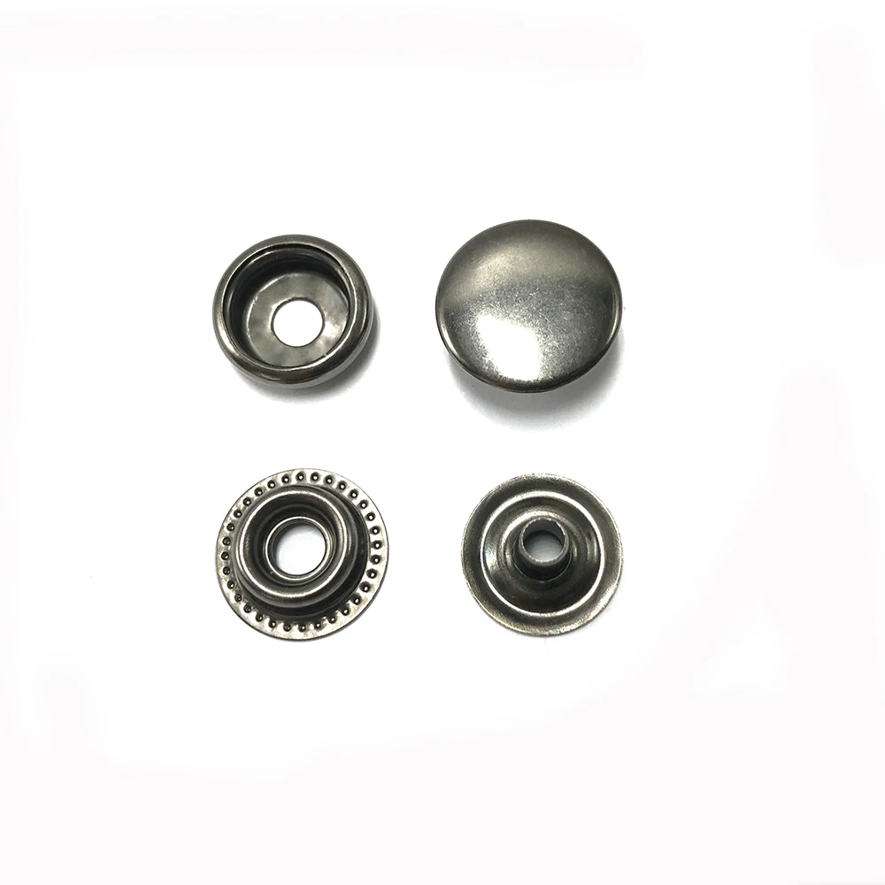 Factory wholesale gun metal 15mm iron snap button for clothes