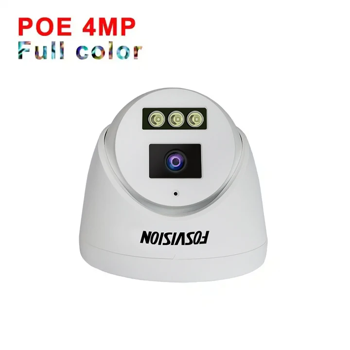 Fosvision Ip Poe Camera 4MP Full Color Night Vision with audio Surveillance Cctv indoor Dome Camera 265 hot sale