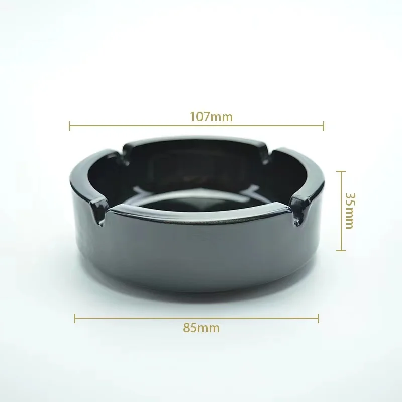 Hot Sale Thickened Tabletop Transparent Ashtray Round Crystal Glass Ashtray