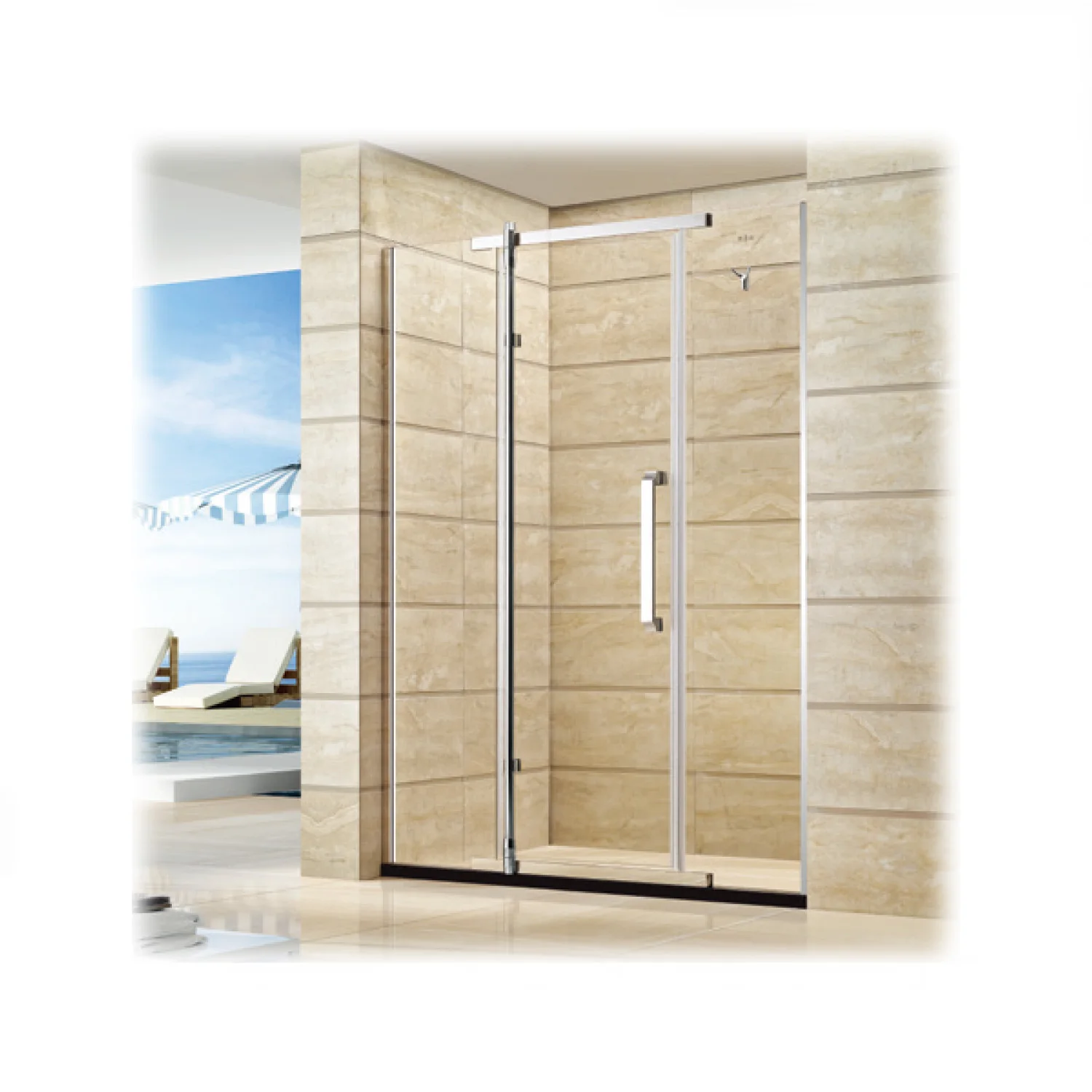 
italian style wc toilet glass shower room with wheel 