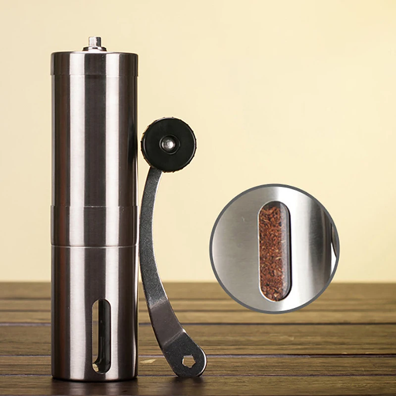 Adjustable Manual Coffee Grinder Pateinted Conical Burr Mill Brushed Stainless Steel Utensil Whole Bean Burr Coffee Grinder