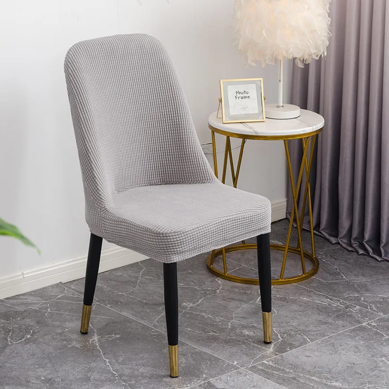 Thickened Dining Table chair covers Fleece Half-Bag Curved Elastic stretch chairs cover for living room