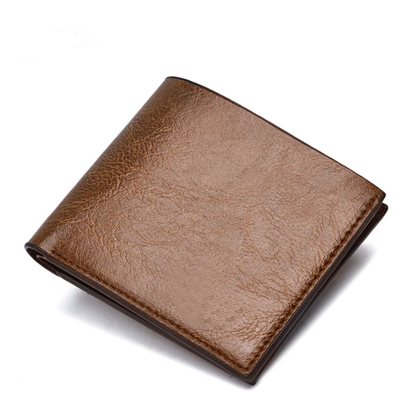 Wholesale 4 Colors Cheap Wallet Men Style New Soft PU Leather College Student Short Wallet