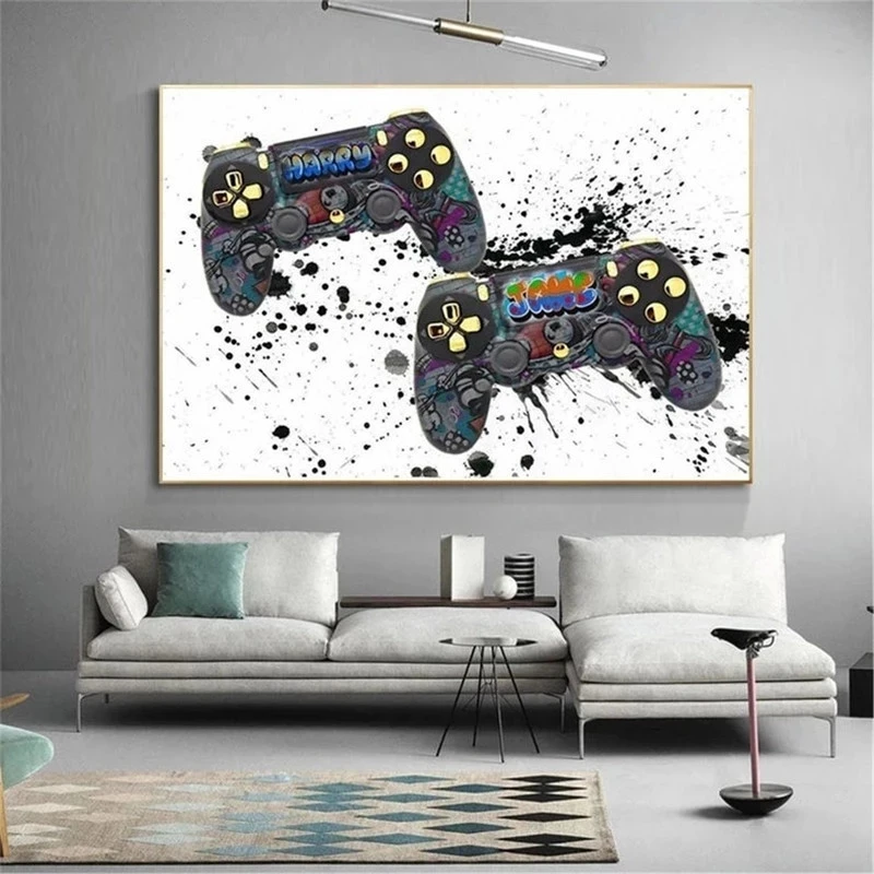 Street Graffiti Art Gamepad Canvas Painting Posters and Prints Abstract Wall Art Pictures for Living Room Home Decoration