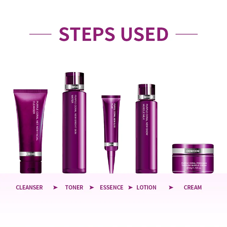 Higher Quality Purple Coral Pearl Facial Cleanser Remove Dead Exfoliating Peeling Skin Gel Body Scrub Face Wash Facial Cleanser