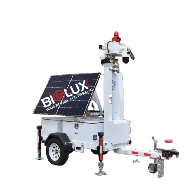 solar towers surveillance trailer mobile cctv camera trailers 24/7 video surveillance station