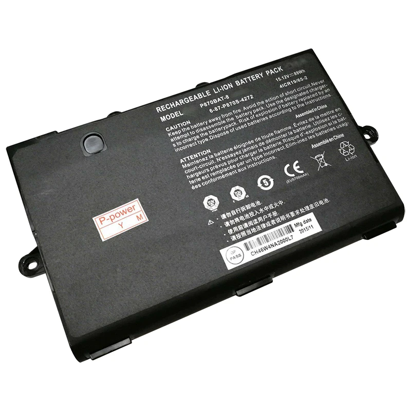 Ноутбук для Clevo батарея 15,12 V 89WH P870BAT-8 литий-ионный c 6-87P870S-4271 6-87-P37ES-427 для Clevo P370EM батарея