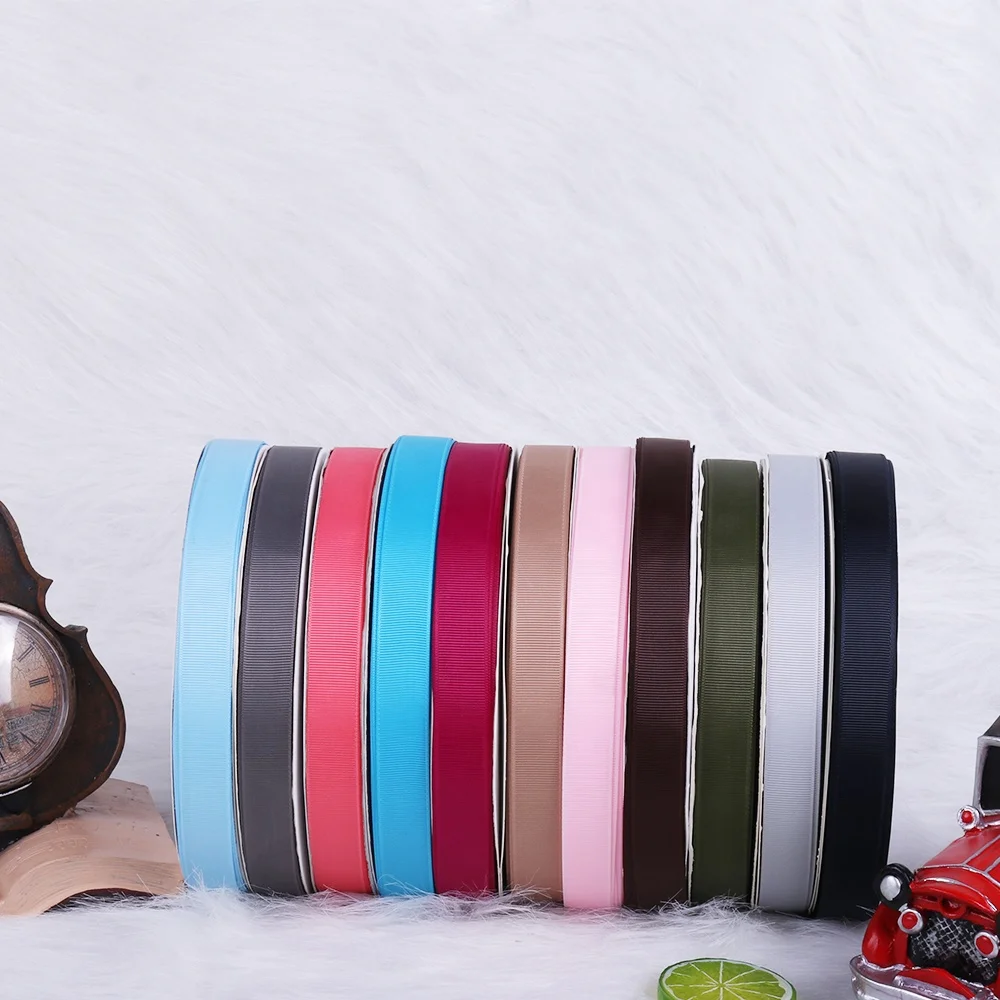 Paper Box Packaging Grosgrain Ribbon 196 Color Grosgrain Ribbon Factory Wholesale Grosgrain Ribbon Color 25 Yards 50 Yards
