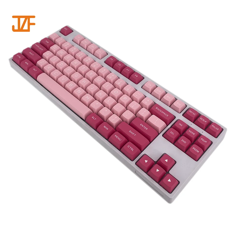 Shenzhen Factory Custom 60% 80% 85% Gaming Double Shot Pink Keycaps Mechanical Keyboard Pbt Keycaps DIY 87 171 keys set
