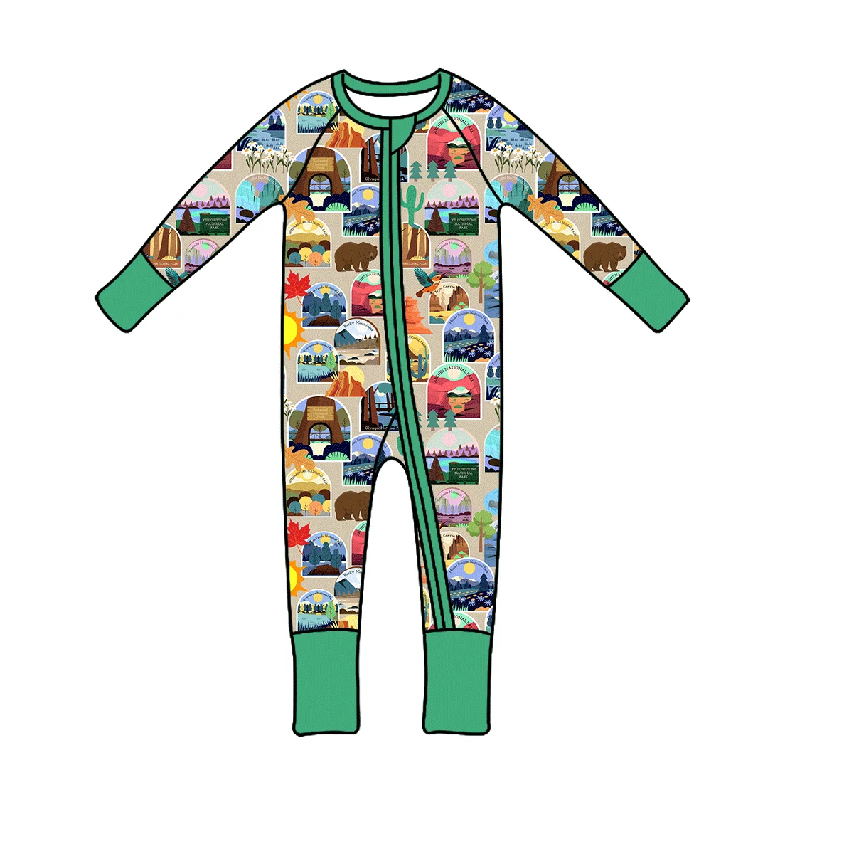 95% Bamboo 5%Spandex Halloween Pumpkin  Newborn Toddler Long Sleeve Baby Romper Zippy Pajamas