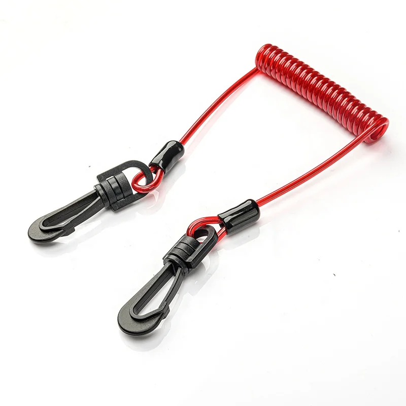 Ultra-Compact Design, Elastic Coil Tool Lanyard, PU-Coated | Dual-Connectors for Safety of Lightweight Hand Tools in Scaffolding
