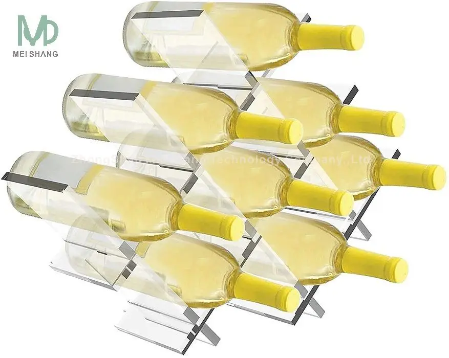 Square Acrylic Tabletop Bottle Wine Rack Holder