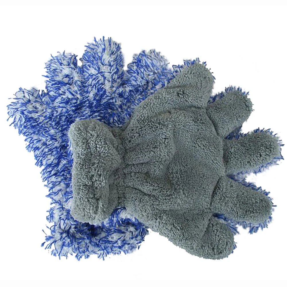 ShineOpen Microfiber Car Wheel Mitt Glove Five Finger Microfiber Fleece Mitt For Car Detailing Washing Cleaning