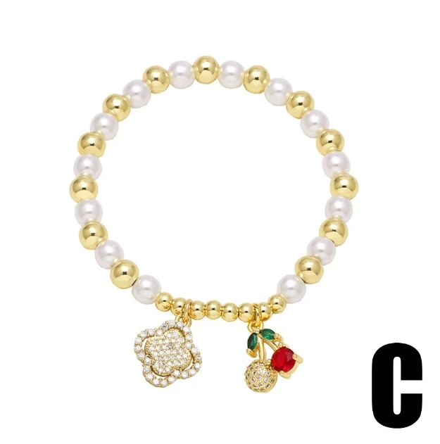 Enamel strawberry/turtle red hoop earrings gold plated CZ micro paved cherry/star/heart bracelet jewelry wholesale