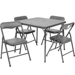 Table Chairs Set Card Table Folding Table 4 Sturdy Chairs Portable Dining Room 5 Piece Set