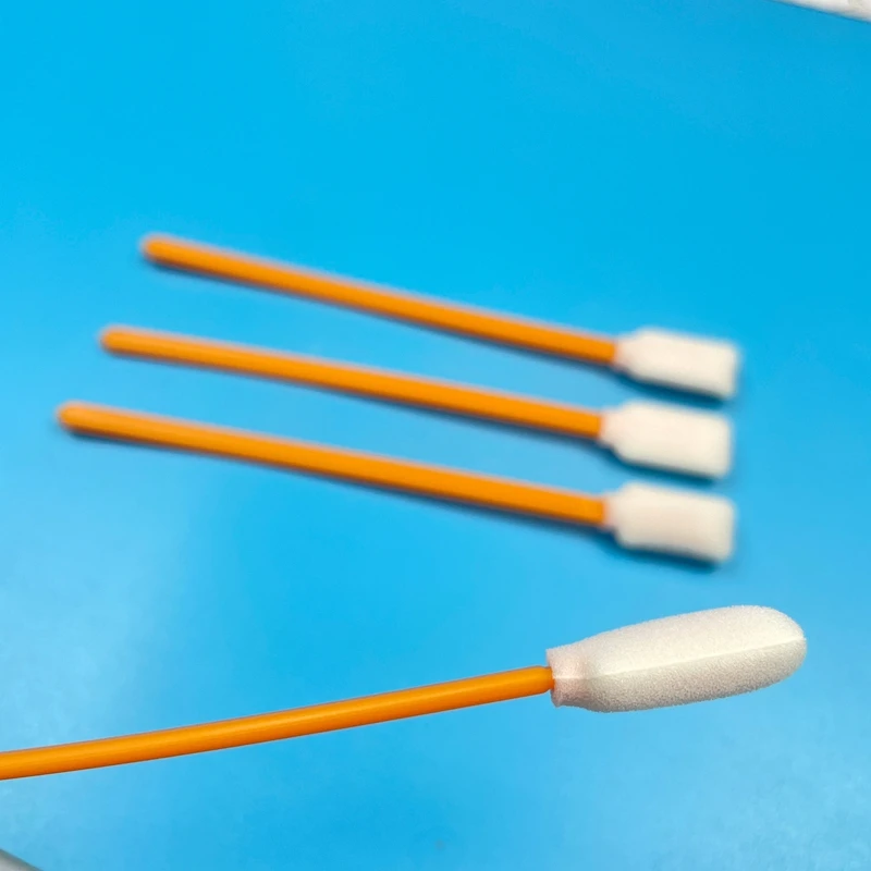 Foam Cleanroom Swab Thickness 8.8mm Time-Saving PP Handle Cleanroom Square Tip Long Foam Swab
