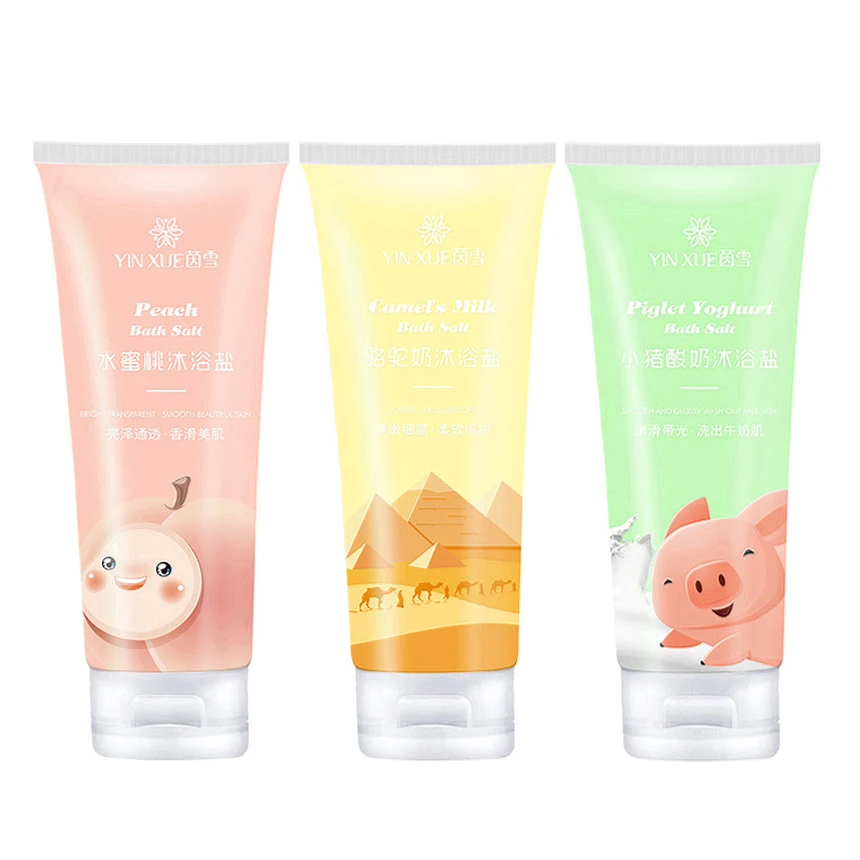 Отшелушивающий скраб против акне, отбеливающий скраб для тела, соль для ванны, натуральный персик, ванночка Fizzer, ванночка для ног, Розовая Соль