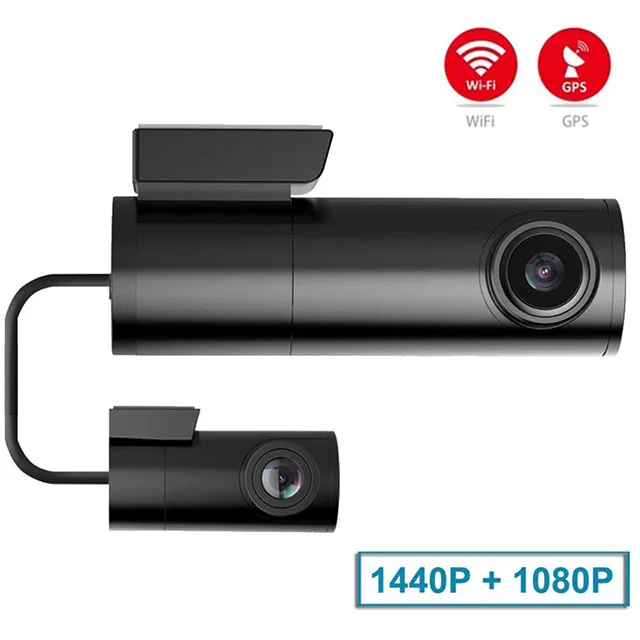  Скрытый черный мини-бокс 2k с двумя объективами передний Бокс QHD 1440p и задняя FHD 1080p камера gps Wi-Fi автомобильный