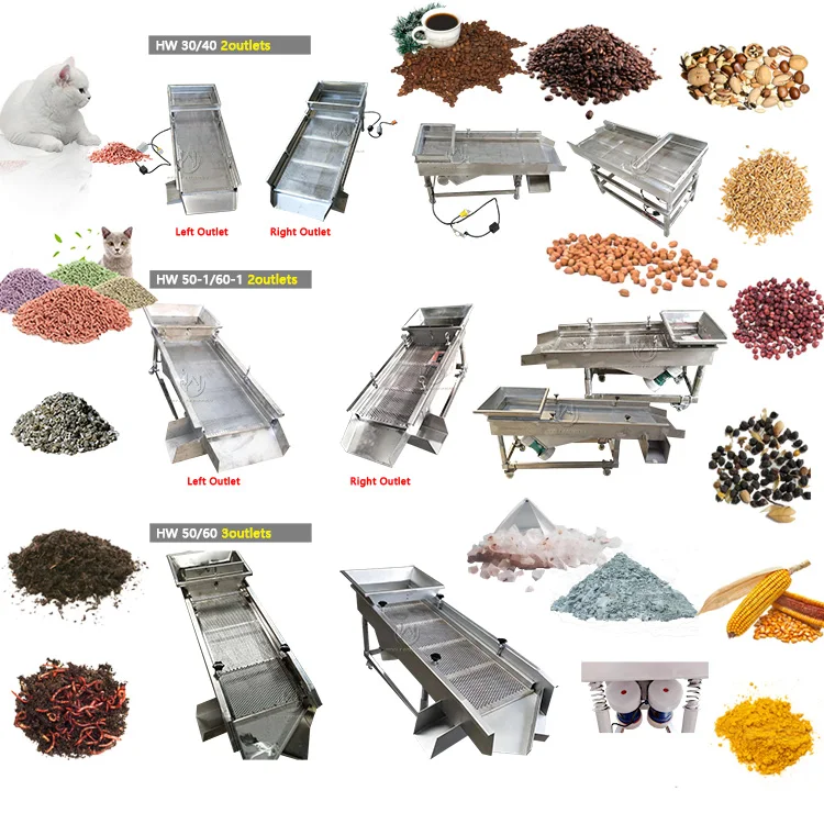 2 outlets 3 outlets Kitty Cat little ore silica sand soil compost grain coffee beans rice linear hot selling vibrating screen
