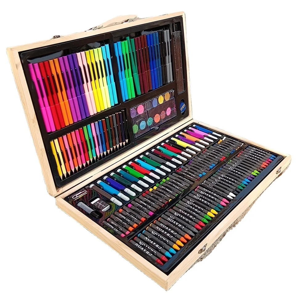 Art Professional Painting Sets For Adults Wooden Box Deluxe Kids Art Set Drawing Colored Pencils Paint Art Sets