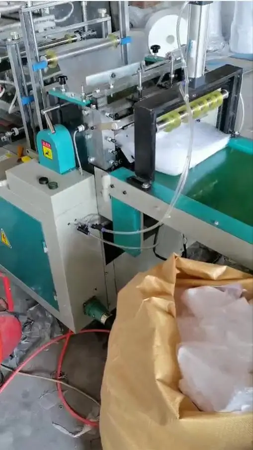 Factory price clipped PE gloves automatic folding packing machine 2 pcs bag packing